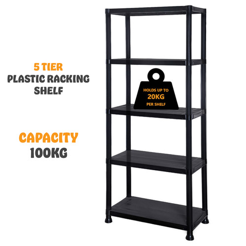 Tier plastic shelving unit - 5,